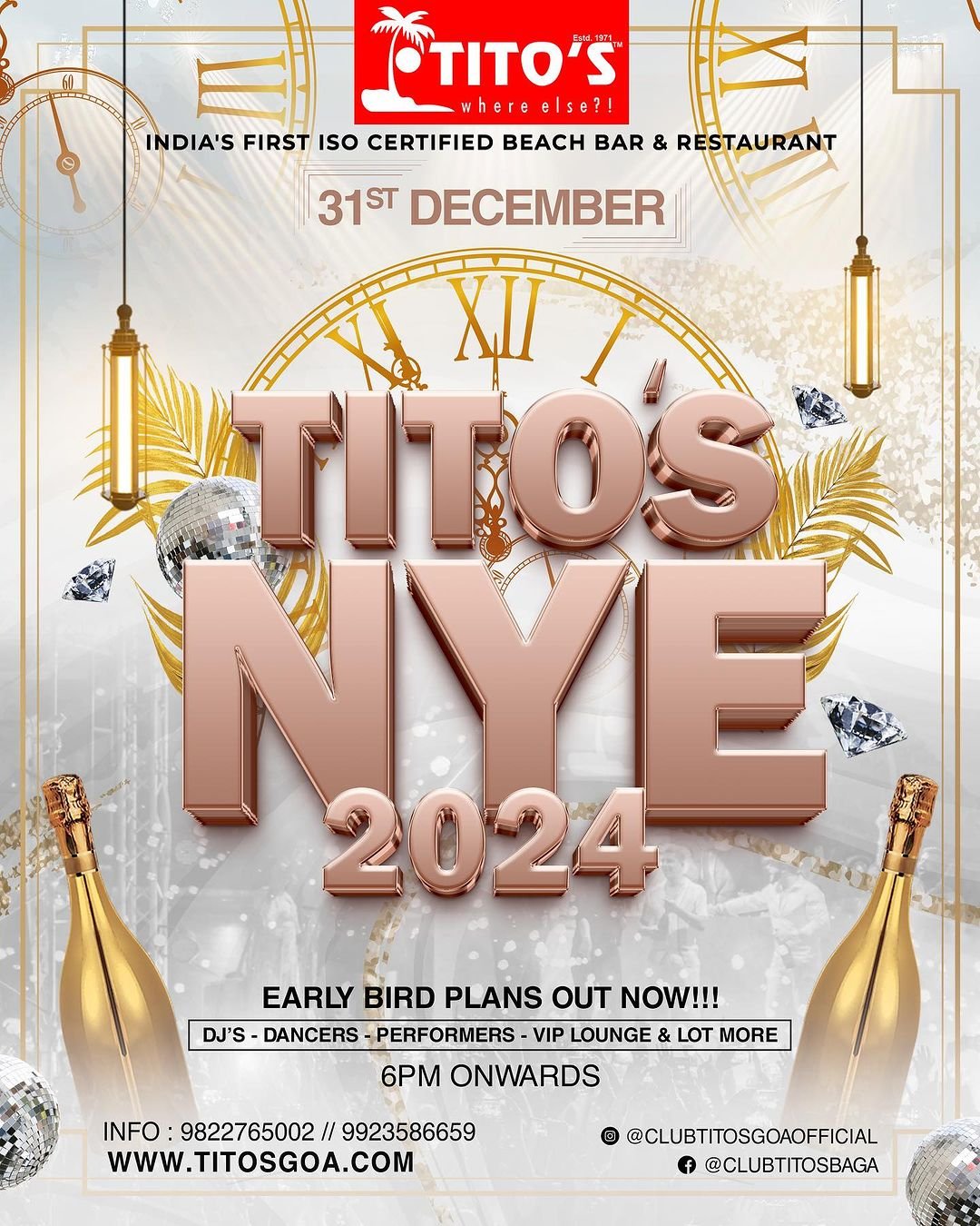 Tito’s Goa New Year’s Eve Party 2024 New year party Goa 2023